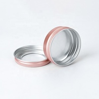 Pot rond en aluminium or rose de 40 ml avec couvercle transparent, boîte de rangement pour crème pour le visage, boîte en métal