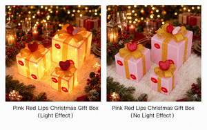 Caja de Regalo Navideña con Luces Decorativas, 3 Piezas, Funciona con Pilas, Control Remoto, Iluminación Navideña para Interiores/Exteriores, 50 LED, IP42 - Product Image 4