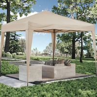 Gazebo Pop-Up Extérieur Personnalisable 3x3 m (10x10 pi) en Métal pour Jardin et Patio, avec Cadre en Alliage Durable et Revêtement Poudré