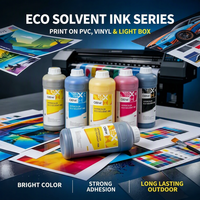 Encre d'impression éco-solvant OBW Factory aux couleurs vives et brillantes pour PVC, vinyle, caissons lumineux publicitaires, encre résistante aux intempéries pour tête d'impression Epson