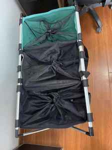 Panier à linge à 3 compartiments, vente chaude, armoire de luxe, panier à linge sale en tissu, panier à linge portable en métal, rangement à linge à domicile, ouvert - Product Image 3