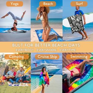 Toallas de Playa Personalizadas al por Mayor, Novedosas, a Prueba de Niños, de Secado Rápido, Impresas a Medida, de Microfibra, Libres de Arena - Product Image 3