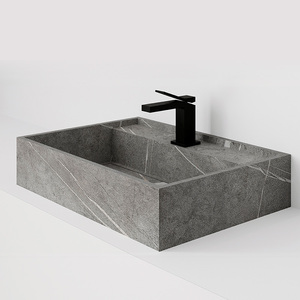 Évier rectangulaire en pierre à quartz, vasque pour salle de bains, lavabo, 1 pièce de 24 pouces - Product Image 2