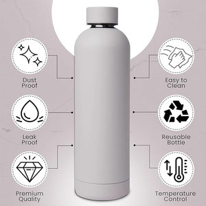 Botella de Agua Deportiva de Acero Inoxidable de 500 ml, Boca Pequeña, Termo de Viaje, Botella de Agua Aislada al Vacío - Product Image 5