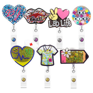 Il più popolare Custom Heart Nurse acrilico Cute Reel Holder nome traslucido retrattile <span class=keywords><strong>Badge</strong></span> Reel - Product Image 4