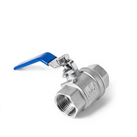 Vanne à boisseau sphérique Jiayi en acier inoxydable 304, 3/4 pouce, épaissie, deux pièces, filetage interne, traversée droite, OEM, garantie 1 an
