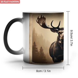 Frosted Black <b>Ceramic</b> Mug 11oz Heat Color Changing Magic <b>Cup</b> For Tea Beverage Home Leisure - Product Image 1