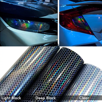 Film adhésif multi-styles pour phares de voiture, motif nid d'abeille caméléon, vinyle pur imperméable pour phares avant, feux arrière, feux antibrouillard, modification automobile
