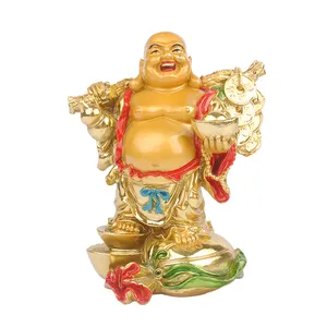 Стоящая статуя Будды для помещений, декоративная китайская статуя на удачу из смолы
