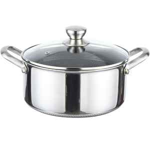Casserole en acier inoxydable triple couche de haute qualité, style américain moderne, antiadhésive, compatible lave-vaisselle, pour soupes et ragoûts - Product Image 1
