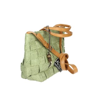 Borsa a tracolla verde da donna 3412205 manico singolo chiusura con Zip e bottone principalmente in pelle con fodera in PU e poliestere - Product Image 3