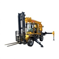 Grue télescopique de chariot élévateur de flèche de 3 à 8 tonnes, grue de potence de chariot élévateur 4WD tout-terrain, grue modifiée de queue de chariot élévateur