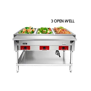 商业电动食品加热器/3 锅不锈钢蒸汽桌，餐饮和餐饮自助餐服务器