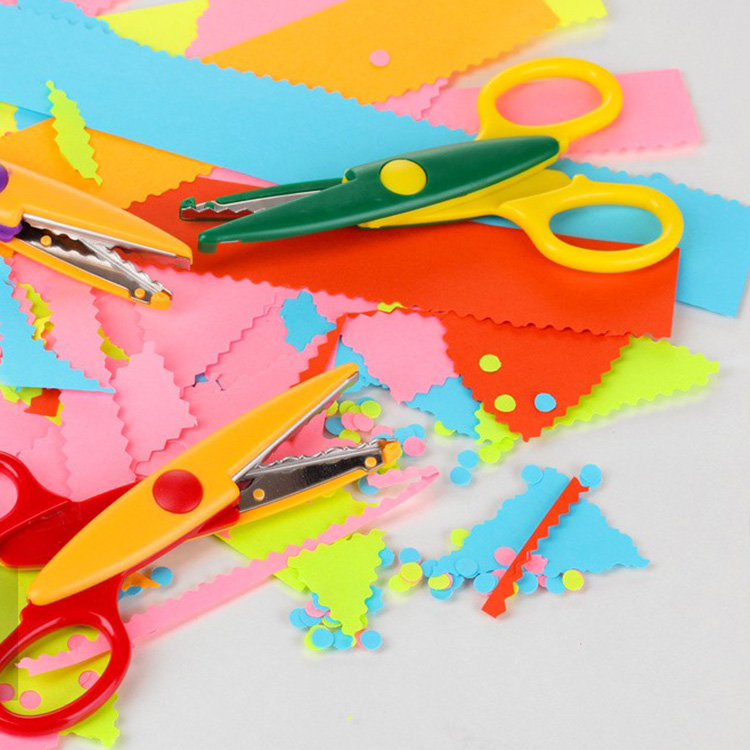 Safety kid plastic scissor DIY craft zigzag scissors for paper cutting