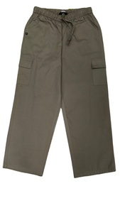 All weather girls khaki cargo <b>pants</b> multi pockets high waist for everyday wear knitted and zipper fly features with machine wash - Product Image 6