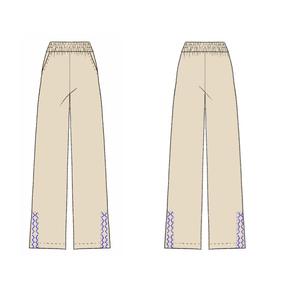 Pantalon <span class=keywords><strong>AMENO</strong></span> pour femmes en lin de couleur unie taille moyenne - Product Image 3