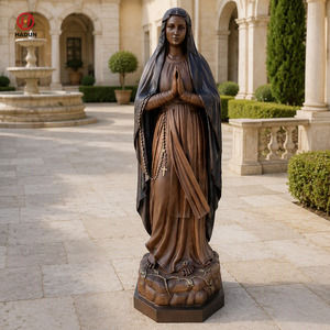 Statua in Bronzo della Donna dell'Apocalisse a Grandezza Naturale con Corona a Dodici Stelle e Braccia Aperte, Decorazione Gotica per Cattedrale e Chiesa - Product Image 2