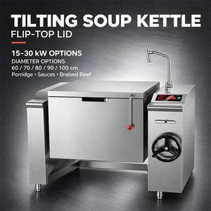Tilting <b>Soup</b> <b>Kettle</b> Electric Stainless Steel 15-30 kW Flip Top Lid Commercial Cooking Equipment - Product Image 1