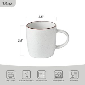 Juego de 4 Tazas de Cerámica con Asa, Capacidad de 13 oz, Estilo Clásico para el Regreso a Clases, Aptas para Lavavajillas y Microondas, Libres de BPA, Sostenibles - Product Image 2