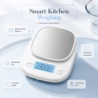 Balance de cuisine numérique, mini balance alimentaire, précision 0,1 g, plateforme en acier inoxydable, écran LCD, balance de pesage pour la pâtisserie et la cuisine
