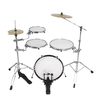 Nouvel ensemble de pads d'entraînement pour batterie 4 pièces, populaire, argenté, portable pour adulte, avec 3 cymbales