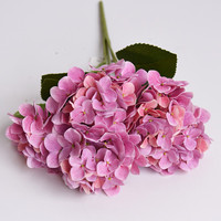 Bouquet d'hortensias à toucher réel 52 cm en PU synthétique, Hortensia éternel violet, centre de table floral pour hôtel, boutique, mariage, décoration intérieure
