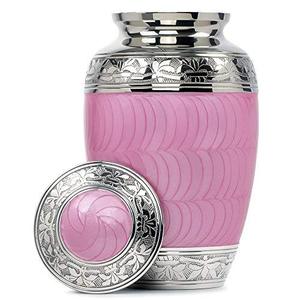 Urne de crémation classique moderne en métal rose clair Cendres humaines américaines écologiques Fournitures funéraires pour bébés Gravé Design pour adultes - Product Image 5