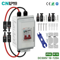 Interruptor de Desconexión Solar CNLONQ, IP66 Impermeable, DC500V 20/32/40/63/125A, Caja de Interruptor Automático Mini 1 Entrada 1 Salida con Cable PV