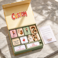 Cartes d'affirmation personnalisées pour enfants, jouet éducatif, boîte cadeau avec pochette en bois et rouleau pour cadeaux de naissance
