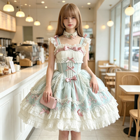 Robe Lolita Vert Style Ballet Doux et Épicé pour Femme Adulte, Tenue de Cosplay Pure et Délicate pour Fête d'Anniversaire
