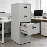 Meuble de rangement de bureau WoMa Knock Down, armoire à quatre tiroirs en métal, conception à verrouillage central, robuste, pour l'école, le bureau, la maison