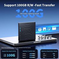 Lecteur Blu-ray externe 7-en-1 prenant en charge les disques 100G R/W, graveur portable BD DVD CD avec USB 3.0 Type-C 3D Blu-ray