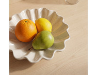 Nouvelle assiette à fruits en céramique Art déco orientale, décoration de table basse, panier à fruits secs pour salon, design plissé de luxe haut de gamme
