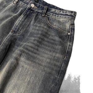 Jean en <span class=keywords><strong>denim</strong></span> coupe droite taille haute délavé et vieilli, effet teinture au coucher de soleil, collection Printemps 2025, Festival du Bambou d'<span class=keywords><strong>Okayama</strong></span>, Japon - Product Image 5