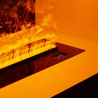Chimenea Eléctrica Moderna con Llama Simulada 3D, Chimenea de Vapor Decorativa con Control Remoto