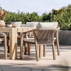 Hotel Outdoor <b>Table</b> and Chair Courtyard Wood Waterproof Anticorrosive Leisure <b>Balcony</b> Outdoor Garden Dining Chair - Product Image 6