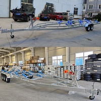 3T/4T/5T/6T/7T/8T yacht à rouleaux à trois axes personnalisable, bateau à moteur, remorque de bateau, grande remorque de bateau