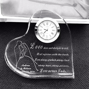 Pha Lê Hình Trái Tim Ủng Hộ Đám Cưới, Quà Cưới Cho Khách Kính Đứng Đồng Hồ - Product Image 3