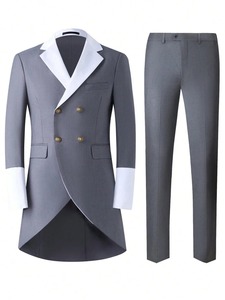 Costume <span class=keywords><strong>de</strong></span> <span class=keywords><strong>queue</strong></span>-<span class=keywords><strong>de</strong></span>-<span class=keywords><strong>pie</strong></span> pour <span class=keywords><strong>homme</strong></span>, 2 pièces, coupe ajustée, croisé, pour bals <span class=keywords><strong>de</strong></span> promo, concerts et mariages - Product Image 3