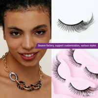 Lot de 5 paires de faux cils à motif croisé, style européen et américain, naturels et volumineux, vente en gros