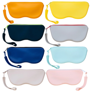 Étui à lunettes en silicone imperméable, sac de rangement multifonction pour les voyages, pour lunettes, cosmétiques, petits accessoires avec sangle de transport - Product Image 6
