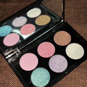 6 màu sắc bảng màu đen nhãn hiệu riêng kẹo màu sắc tố cao Matte ánh sáng lung linh Duochrome Eyeshadow với gương - Product Image 2