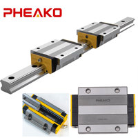 Rail de guidage linéaire en acier allié de haute précision à longueur personnalisée avec bloc à bride, longue durée de vie pour CNC HGW-HA/HC PHEAKO