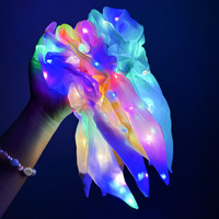 Élastique à cheveux en tissu fait main avec nœud papillon et oreilles de lapin, éclairé par LED, pour les célébrations de la remise des diplômes et du Ramadan - Alimenté par piles, utilisation en extérieur