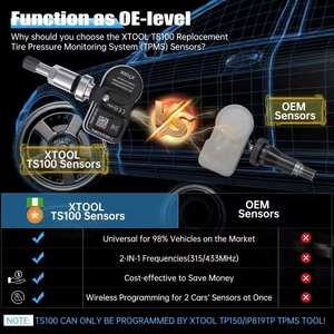 Sensor TPMS de Metal XTOOL TS100 <span class=keywords><strong>PRO</strong></span>, Reparación de Neumáticos, Monitor de Presión, 315MHz 433MHz 2en1, Sensor de Presión de Neumáticos Programable y Clonable - Product Image 3