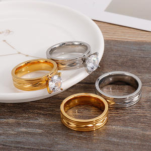 Cincin Berlian Sintetis Buatan Laboratorium Berkualitas Tinggi, Cincin Kawin Baja Anti Karat, Harga Gram Emas, Cincin Batu Permata Lepas - Product Image 6