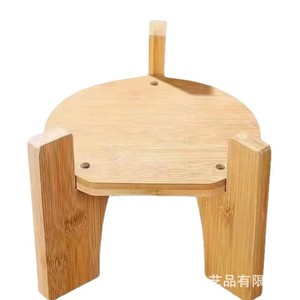 Bamboo Wood Base Stand 25Cm Inner Diameter 20Cm Width 8Cm Height <b>Desktop</b> Decorative <b>Shelf</b> For Vase Flower Fish Tank - Product Image 5