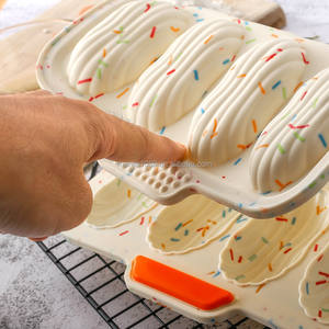 Moule à gâteau antiadhésif en Silicone, <span class=keywords><strong>de</strong></span> qualité alimentaire, cuisson du pain français, plateau à muffins, moule en madeline - Product Image 4