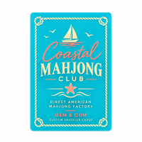 Ensemble de cartes de jeu de Mahjong élégant et charmant, mélangeur de tuiles à rayures de style preppy