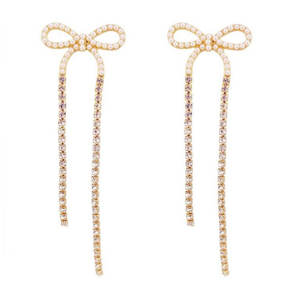 Vintage in <span class=keywords><strong>argento</strong></span> sterling pin 925 donne cubic zirconia piccolo bowknot farfallino goccia lungo ciondola l'orecchino di cristallo - Product Image 1